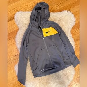 Nike Kids Hoodie Jacket in Gray and Yellow
